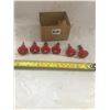 Image 1 : 6 RED PLASTIC KNOBS - NEW OLD STOCK - VINTAGE