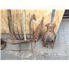 Image 3 : OLD PICK, LOGGERS TOOL, 2 FORK ENDS,POST HOLE AUGER,TAMPER,GARDEN SURFACE HOE