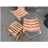 Image 3 : 3 FOLDING CAMP STOOLS. 2 ALUMINUM, 1 WOOD
