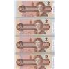Image 1 : FOUR BANK OF CANADA TWO DOLLAR BILLS