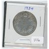 Image 1 : 1934 CANADA SILVER FIFTY CENT COIN