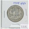 Image 1 : 1949 HOOF 9/9 CANADA SILVER FIFTY CENT COIN