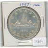 Image 1 : 1957 ONE WATER LINE CANADA SILVER DOLLAR