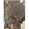 Image 3 : ANTIQUE BLACK AND GOLD WOODEN CLOCK W/ PENDULUM