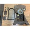 Image 1 : ANTIQUE WOODEN CLOCK - NEW HAVEN CLOCK CO. W/ KEY AND PENDULUM