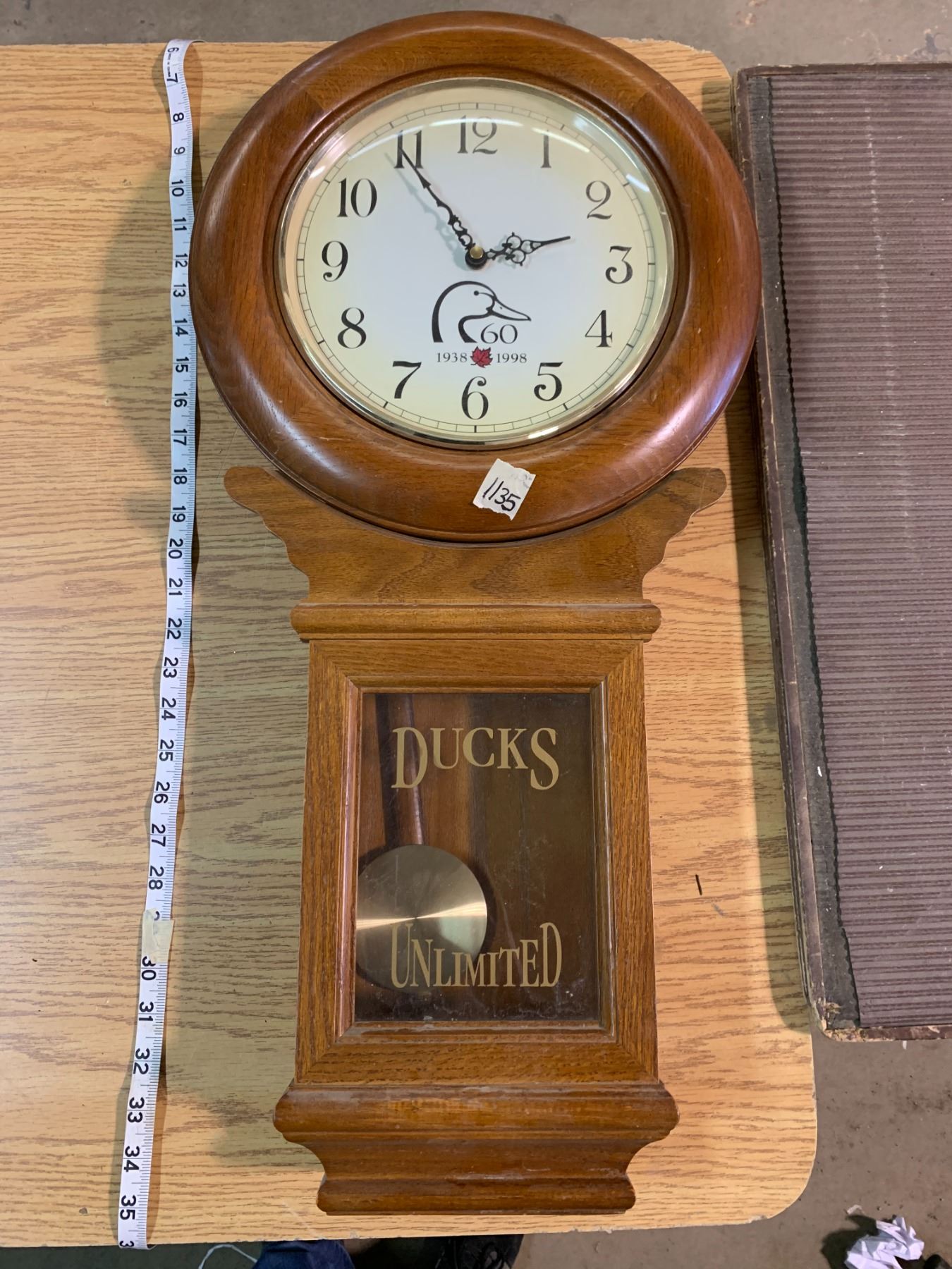 DUCK UNLIMITED 60 YEAR ANNIVERSARY CLOCK 19381998