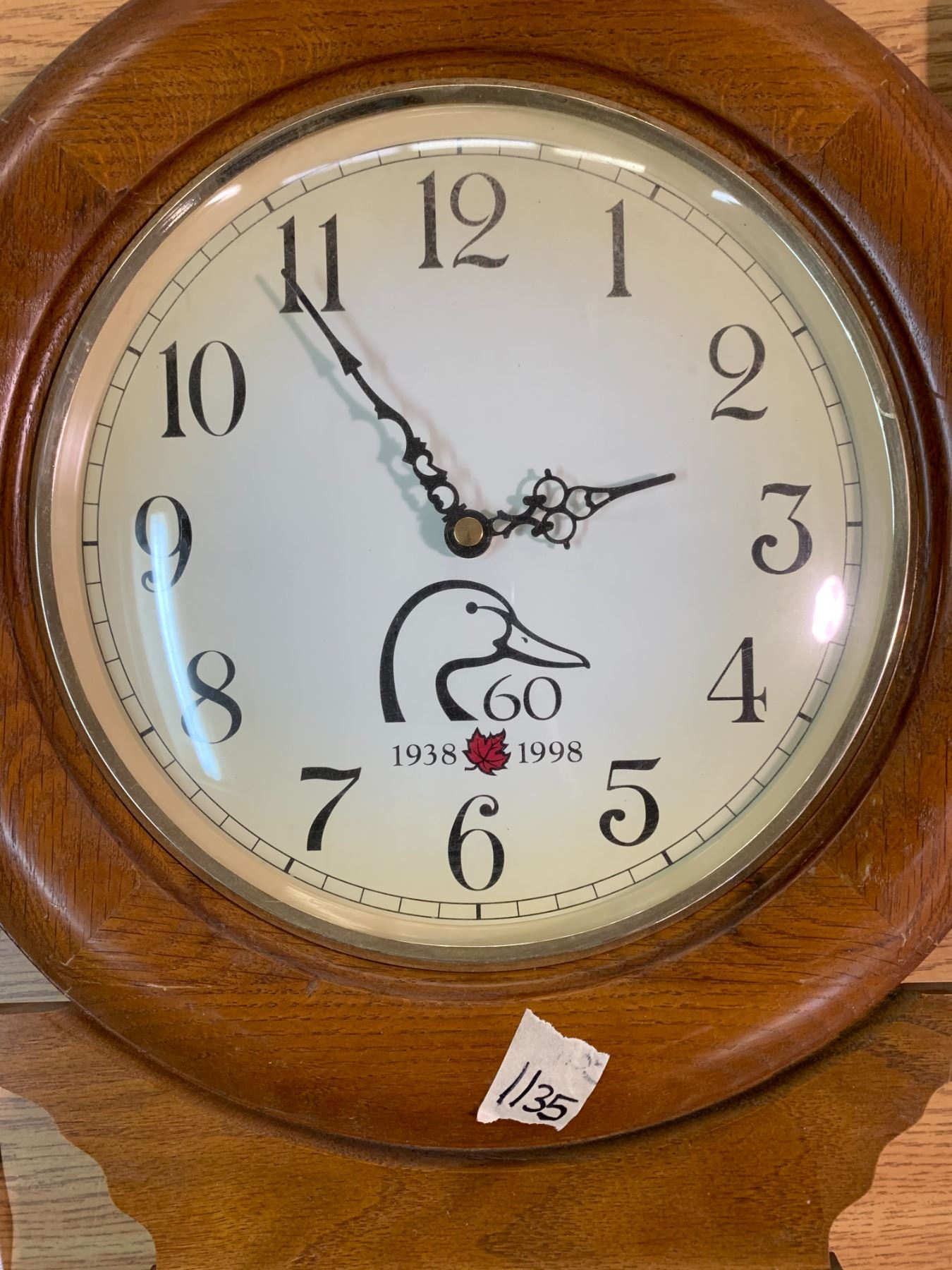 DUCK UNLIMITED 60 YEAR ANNIVERSARY CLOCK 19381998