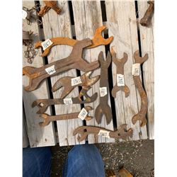 9 VINTAGE WRENCHES