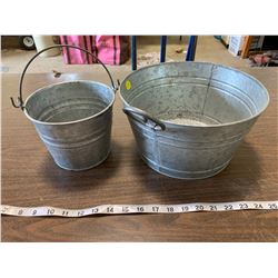 2 METAL PAILS