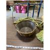 Image 2 : 2 WICKER BASKETS AND HANGING FLOWER BASKET