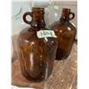 Image 2 : VINTAGE GALLON GLASS JUGS W/ CAPS AND TARNISHED LABELS (3), AND 2X 80 FL OZ AMBER JUGS