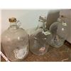 Image 3 : VINTAGE GALLON GLASS JUGS W/ CAPS AND TARNISHED LABELS (3), AND 2X 80 FL OZ AMBER JUGS
