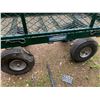 Image 5 : GREEN METAL YARDWOK WAGON W/ RUBBER WHEELS (WHEELS NEED TO BE REPLACED/FILLED WITH AIR)