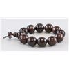 Image 1 : Chinese Zitan Carved Round Bead Bracelet