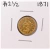 Image 1 : 1871 $2 1/2 Liberty Head Quarter Eagle Gold Coin