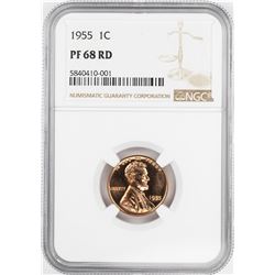 1955 Proof Lincoln Wheat Cent Coin NGC PF68RD