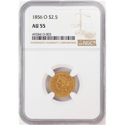 1856-O $2 1/2 Liberty Head Quarter Eagle Gold Coin NGC AU55