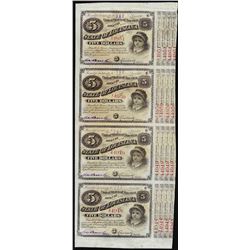 Uncut Sheet of (4) State of Louisiana Baby Bond Obsolete Notes