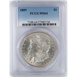 1889 $1 Morgan Silver Dollar Coin PCGS MS64