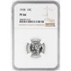 Image 1 : 1938 Proof Mercury Dime Coin NGC PF66