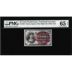 1863 10 Cent 4th Issue Fractional Currency Note Fr.1259 PMG Choice Uncirculated 65EPQ