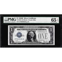 1928B $1 Funnyback Silver Certificate Note Fr.1602 PMG Gem Uncirculated 65EPQ