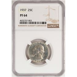 1937 Proof Washington Quarter Coin NGC PF64