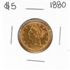 Image 1 : 1880 $5 Liberty Head Eagle Gold Coin