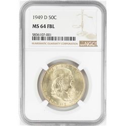 1949-D Franklin Half Dollar Coin NGC MS64FBL