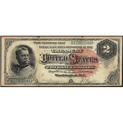 1886 $2 Hancock Silver Certificate Note