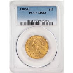 1903-O $10 Liberty Head Eagle Gold Coin PCGS MS63