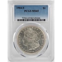 1904-S $1 Morgan Silver Dollar Coin PCGS MS65