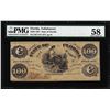 Image 1 : 1861 $100 State of Florida Tallahassee Cr.2 Obsolete Note PMG Choice About Unc. 58