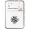 Image 1 : 1950 Proof Roosevelt Dime Coin NGC PF67
