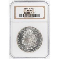 1880-S $1 Morgan Silver Dollar Coin NGC MS65