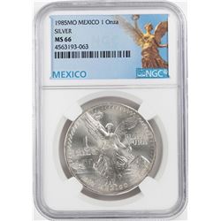 1984Mo Mexico 1 Onza Libertad Silver Coin NGC MS66