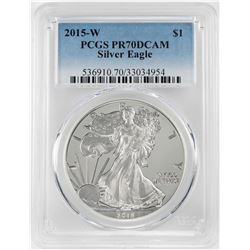 2015-W $1 Proof American Silver Eagle Coin PCGS PR70DCAM