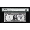 Image 1 : 1935E $1 Silver Certificate Note Fr.1614 PMG Gem Uncirculated 65EPQ Low Serial Number