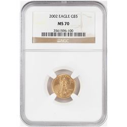 2002 $5 American Gold Eagle Coin NGC MS70