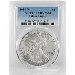 2015-W $1 Proof American Silver Eagle Coin PCGS PR70DCAM