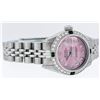 Image 5 : Rolex Ladies Stainless Steel Pink Diamond & Emerald Datejust Wristwatch