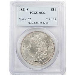 1881-S $1 Morgan Silver Dollar Coin PCGS MS63