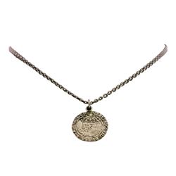 Sterling Silver Necklace with 1509-1526 Henry VIII Groat Silver Coin