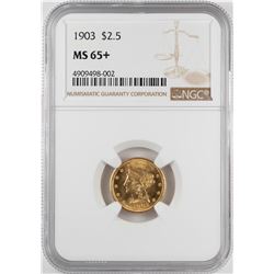 1903 $2 1/2 Liberty Head Quarter Eagle Gold Coin NGC MS65+