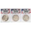 Image 1 : Lot of 1921-P/D/S $1 Morgan Silver Dollar Coins ANACS Certified Genuine