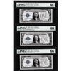 Image 1 : (3) Consecutive 1928 $1 Silver Certificate Notes Fr.1600 PMG Gem Uncirculated 66EPQ