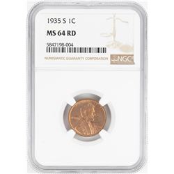 1935-S Lincoln Wheat Cent Coin NGC MS64RD