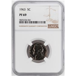 1963 Proof Jefferson Nickel Coin NGC PF69