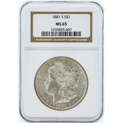 1881-S $1 Morgan Silver Dollar Coin NGC MS65