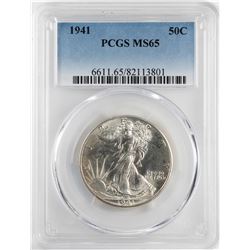 1941 Walking Liberty Half Dollar Coin PCGS MS65